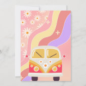 Groovy OneはVibeガーリー1歳の誕生日 招待状 (裏面)