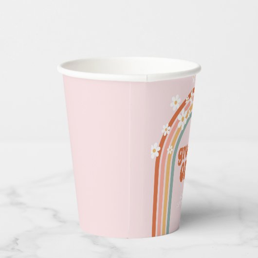 Groovy Oneデイジーヒッピー虹の最初の誕生日パップ 紙コップ (右)