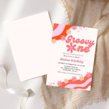 Groovy Oneデイジー花レトロGroovy 1歳の誕生日