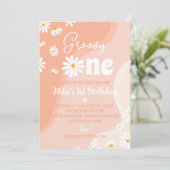 Groovy Oneデイジー1st誕生日招待状 招待状 (スタンド正面)