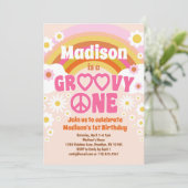 Groovy ONEヒッピーパーティー1st誕生日招待状 招待状 (スタンド正面)
