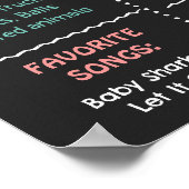 Groovy Oneレトロデイジー誕生日マイルストーン記号 ポスター (角)