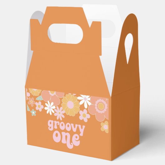 Groovy Oneレトロフローラの最初の誕生日の好意ボックス フェイバーボックス (オープン)