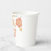 Groovy Oneレトロフローラ最初の誕生日紙カップ 紙コップ (左)