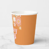 Groovy Oneレトロフローラ最初の誕生日紙カップ 紙コップ (左)
