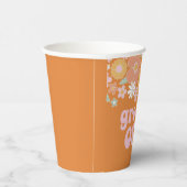 Groovy Oneレトロフローラ最初の誕生日紙カップ 紙コップ (右)