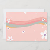 Groovy Oneレトロレインボー1st誕生日パーティー写真 招待状 (裏面)