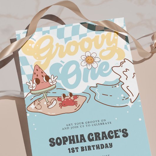 Groovy One夏Groovy 1st誕生日 招待状