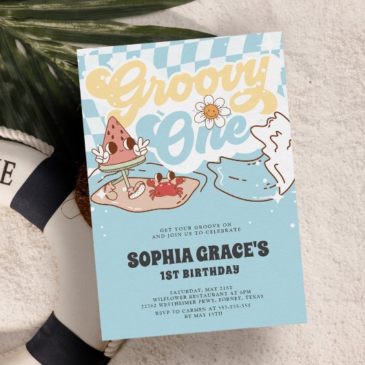 Groovy One夏Groovy 1st誕生日 招待状