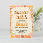 Groovy ONE誕生日の招待 招待状 (スタンド正面)