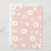 Groovy One誕生日招待状レトロデイジーフローラ 招待状 (裏面)