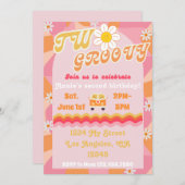 Groovy ONE誕生日招待状 招待状 (正面/裏面)