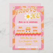 Groovy ONE誕生日招待状 招待状 (正面/裏面)