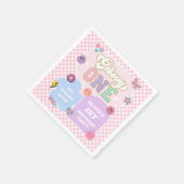 Groovy One 名門私立校風の Patch 1st誕生日パーティー スタンダードカクテルナプキン (角)