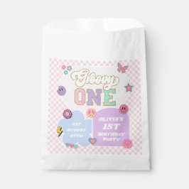 Groovy One 名門私立校風の Patch 1st誕生日パーティー フェイバーバッグ