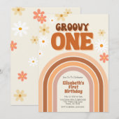 GROOVY ONE 誕生日パーティーおめでとう！  招待状 (正面/裏面)