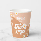 Groovy One 1 St Birthdayパーティーレトロデイジーデコール 紙コップ (裏面)