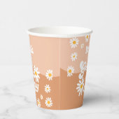 Groovy One 1 St Birthdayパーティーレトロデイジーデコール 紙コップ (右)