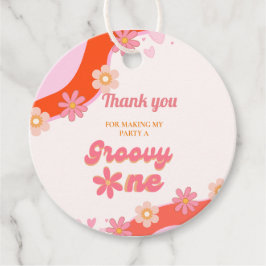 Groovy One 1st誕生日パーティーボホレトロデイジー フェイバータグ