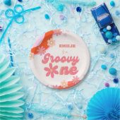 Groovy One 1st誕生日パーティーボホレトロデイジー ペーパープレート (パーティー)