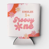 Groovy One 1st誕生日パーティーボホレトロデイジー 缶クーラー (正面)
