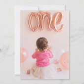 Groovy one 1st誕生日レトロレトロフローラ 招待状 (裏面)