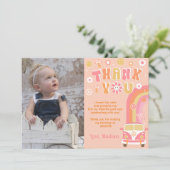 Groovy One 2レトロ誕生日サンキューカード 招待状 (スタンド正面)