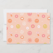 Groovy One 2レトロ誕生日サンキューカード 招待状 (裏面)