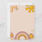 Groovy One 70sフラワーパワーレインボーバースデーパーティー 招待状 (裏面)