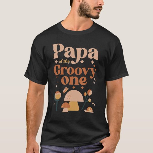 Groovy One Bohoのメンズパパ1歳の誕生日ハイップ Tシャツ (正面)