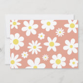 Groovy One Bohoレトロデイジー1stバースデーフォト 招待状 (裏面)