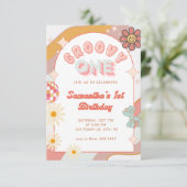 Groovy One First Birthday Partyへの招待 招待状 (スタンド正面)