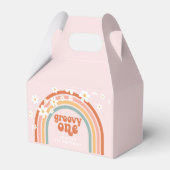 Groovy One hippieデイジーレインボー1st誕生日お願い フェイバーボックス (正面サイド)