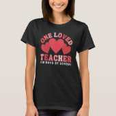 Groovy One Loved Teacher 100 Days of School Valent Tシャツ (正面)