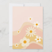 Groovy one retroデイジー最初の誕生日パーティー 招待状 (裏面)