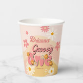 Groovy one retroデイジー第1誕生日プリント 紙コップ (正面)