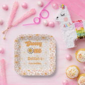 Groovy one retroヴィンテージオレンジの最初の誕生日 ペーパープレート (パーティー)