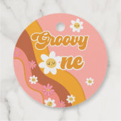 Groovy one retroヴィンテージ最初の誕生日感謝していあなた フェイバータグ (裏面)