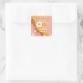 Groovy one retroヴィンテージ最初の誕生日 スクエアシール (バッグ)