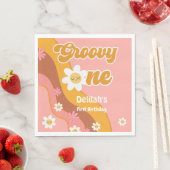 Groovy one retroヴィンテージ最初の誕生日 スタンダードランチョンナプキン (インサイチュ)