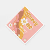 Groovy one retroヴィンテージ最初の誕生日 スタンダードランチョンナプキン (角)