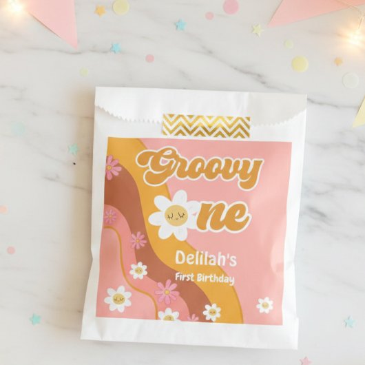 Groovy one retroヴィンテージ最初の誕生日 フェイバーバッグ