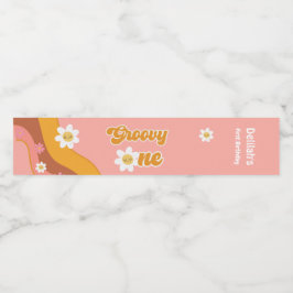 Groovy one retroヴィンテージ最初の誕生日 ペットボトルラベル