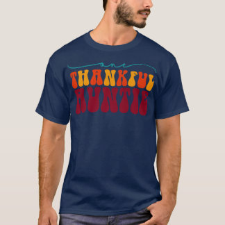Groovy One Thankful Auntieハロー秋ビブ感謝していス Tシャツ