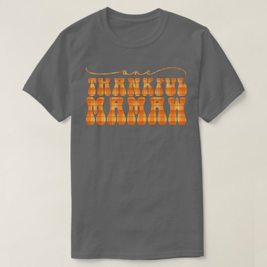 Groovy One Thankful Mamawハロー秋Vibes Thanksg Tシャツ (デザイン正面)
