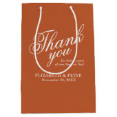 Groovy Orange結婚の歓迎 ミディアムペーパーバッグ (正面)