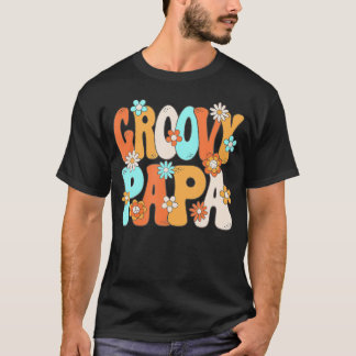 Groovy Papa 70Sヒッピーのテーマパーティー70Sの男性 Tシャツ