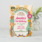 Groovy Park Retro Playground Birthday Invitation 招待状 (スタンド正面)