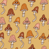 Groovy Pastel Blanket 60s Copper & Brown Design フリースブランケット