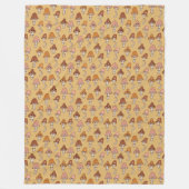 Groovy Pastel Blanket 60s Copper & Brown Design フリースブランケット (正面)